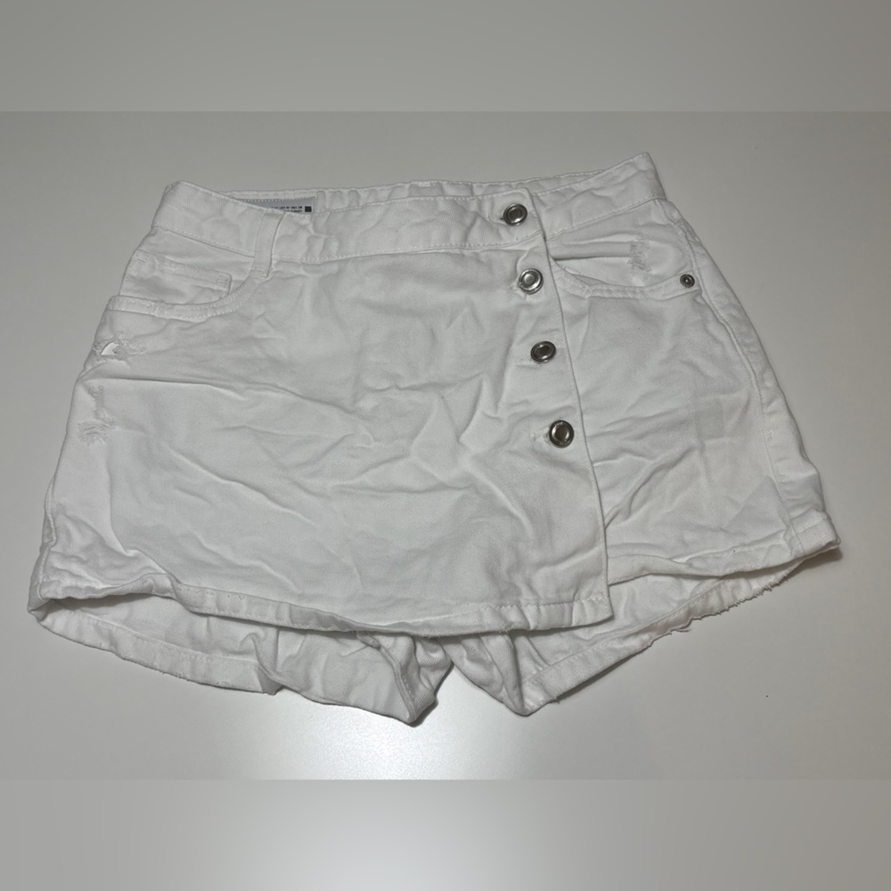 Zara White Button-Front Women’s Skort